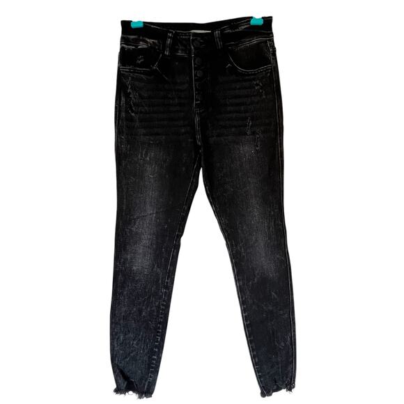 KanCan Black Distressed High Rise Ankle Skinny Jean Size 26 - Picture 1 of 12